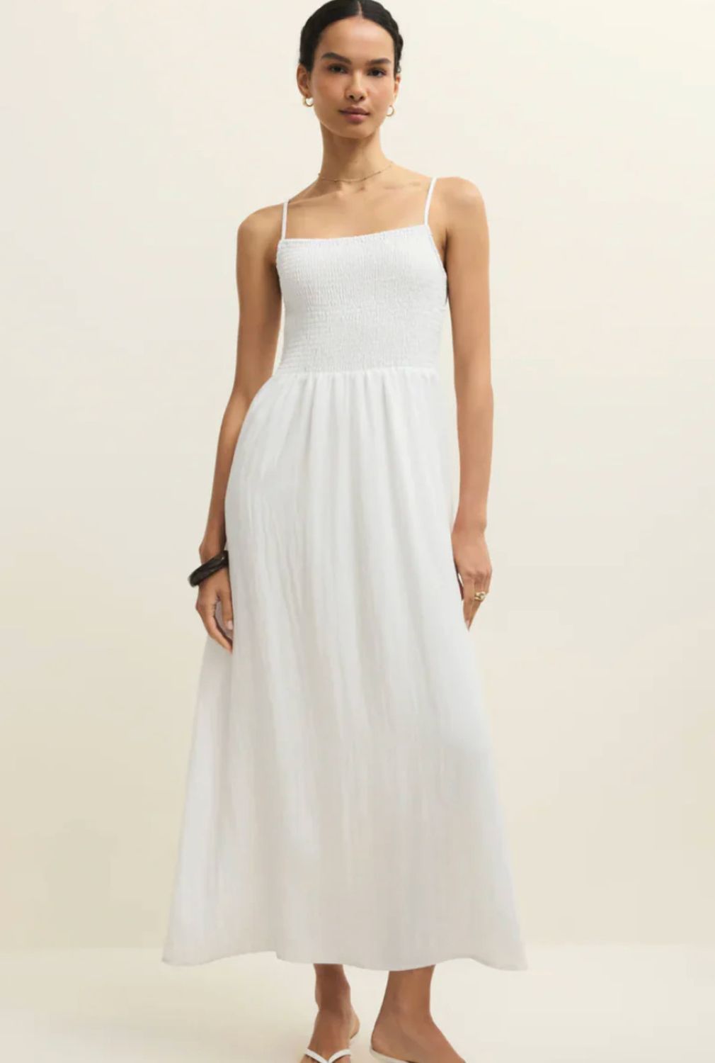 BAYSIDE AIRY MAXI DRESS, Color: WHITE, Size: XS