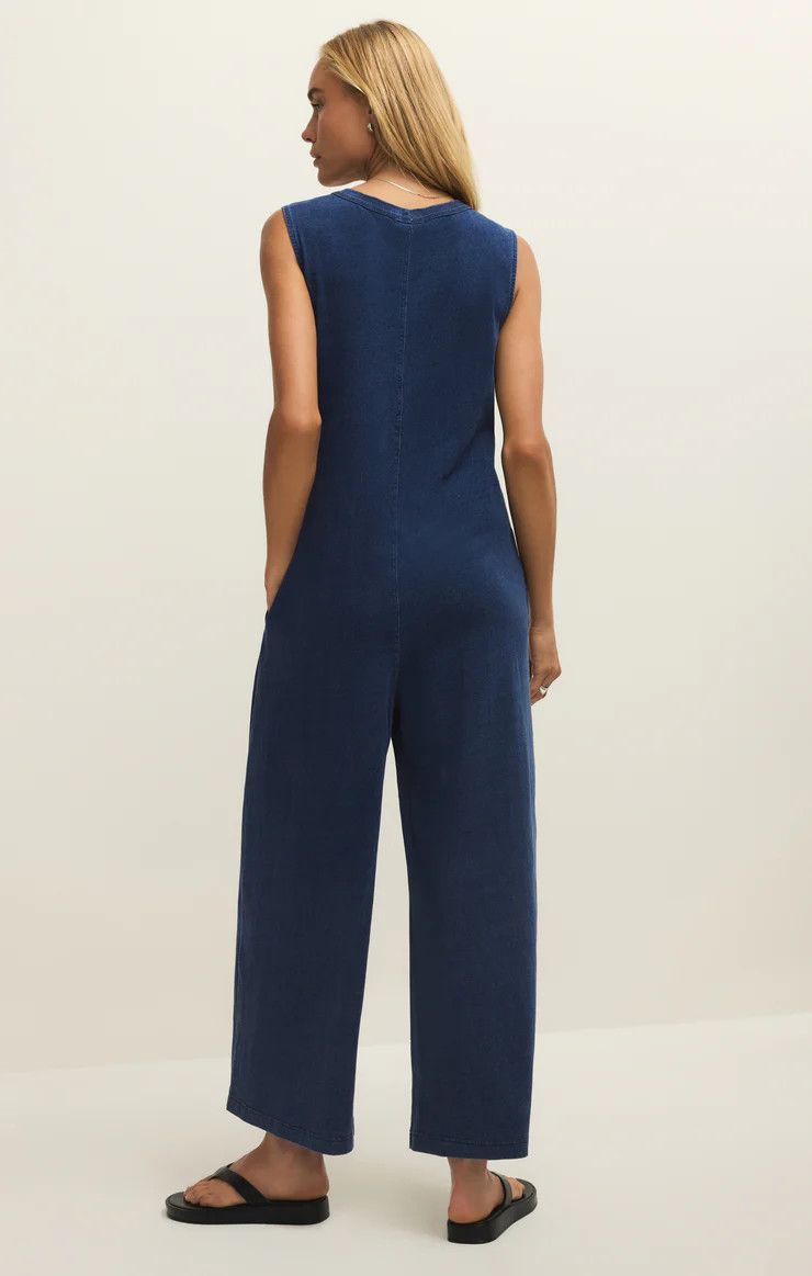 FINONA JERSEY DENIM JUMPSUIT, Color: INDIGO, Size: XS