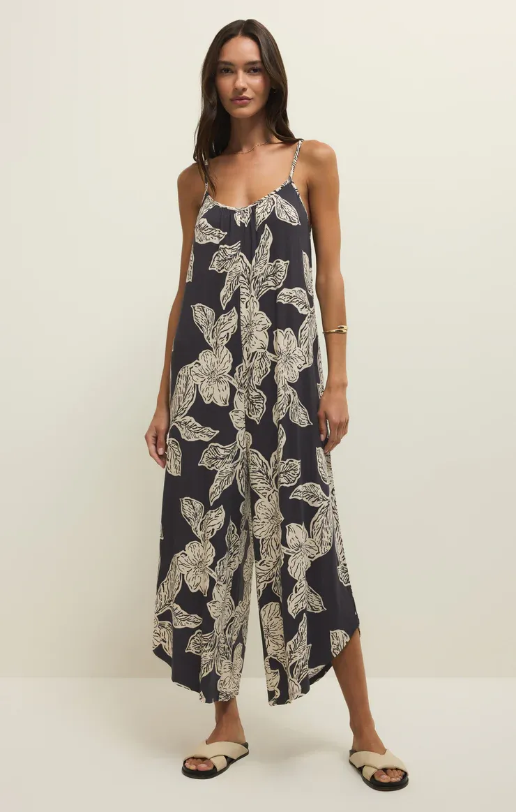 FLARED ASHA FLORAL JUMPSUIT