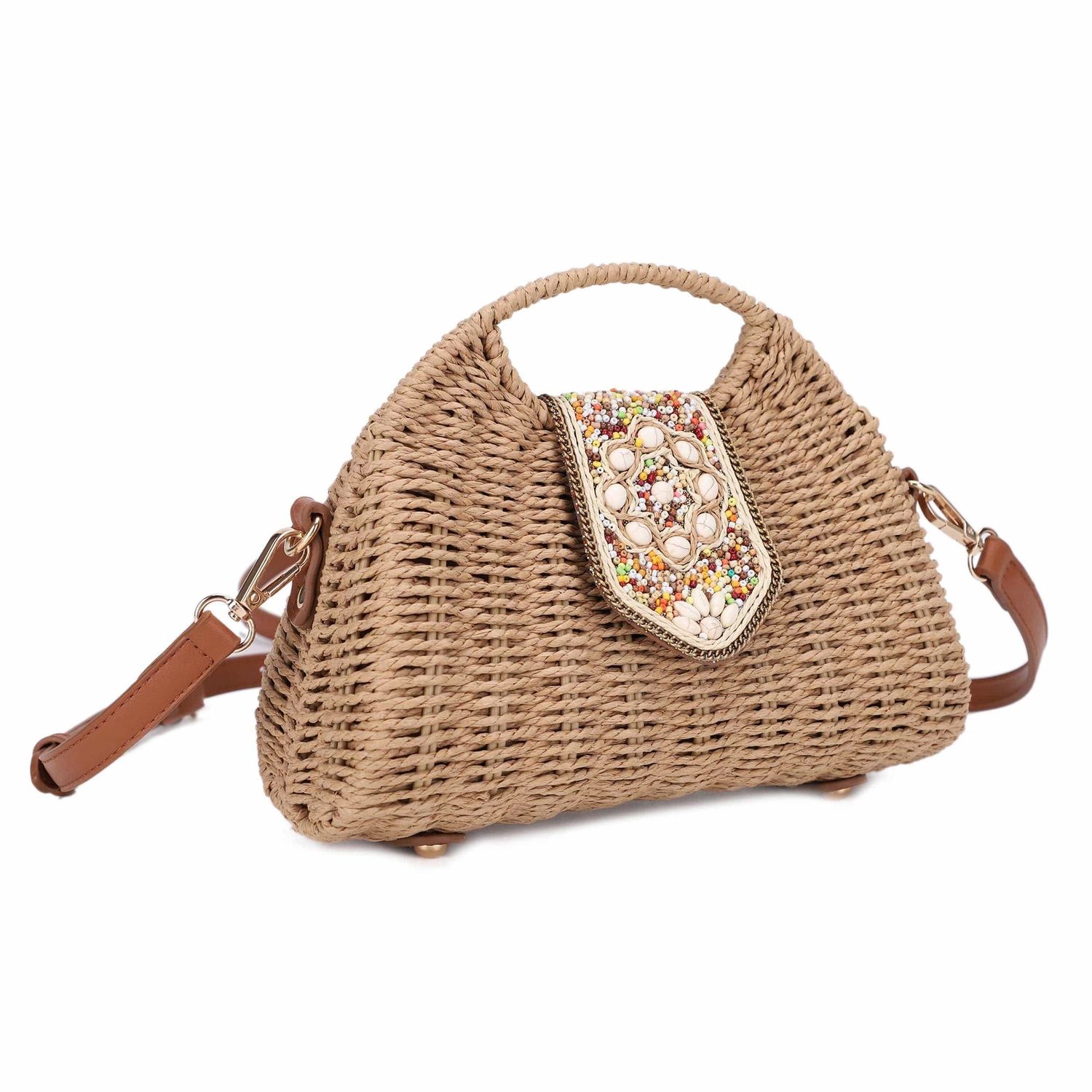 LIA STRAW CROSSBODY BAG