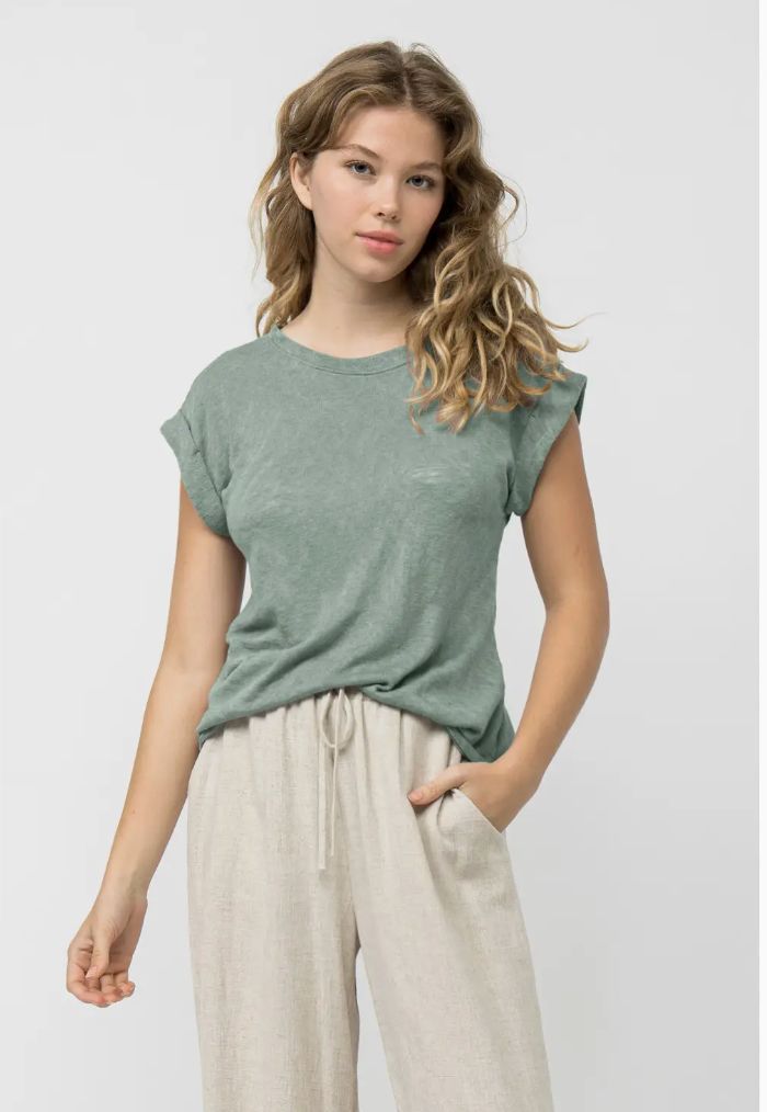 HACCI SLUB CUFF SLV TEE