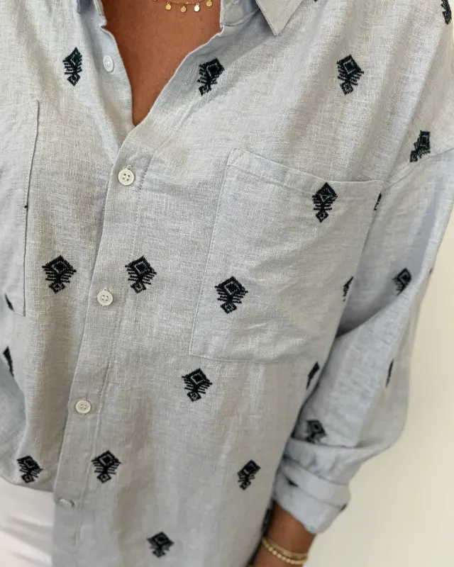 ADRIANNA TOP WITH EMBROIDERY