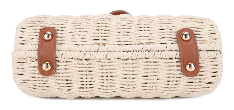 STRAW CROSSBODY - BEADED BUCKLE