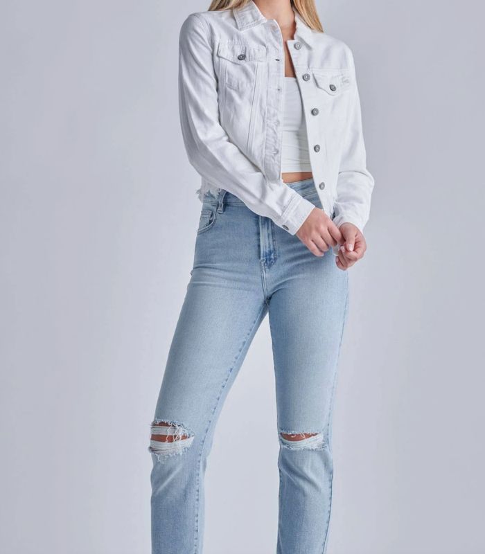 CROPPED FITTED FRAYED JACKET