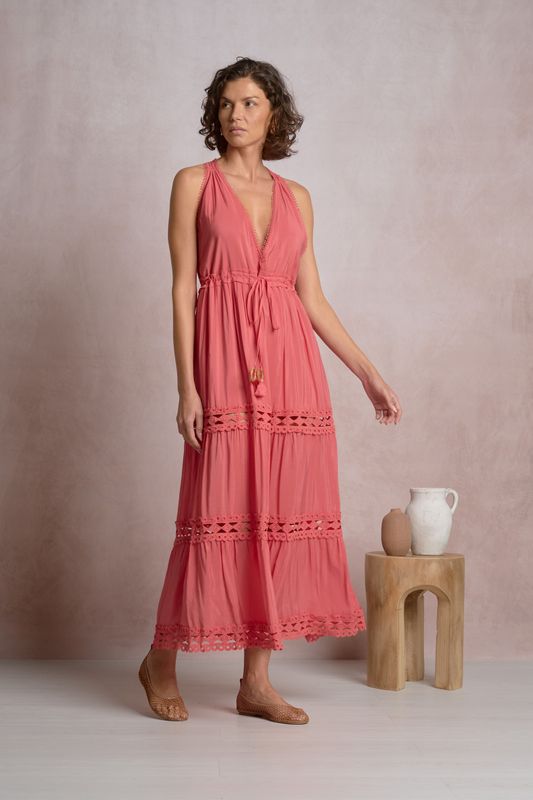 FLOWY VNECK MAXI DRESS