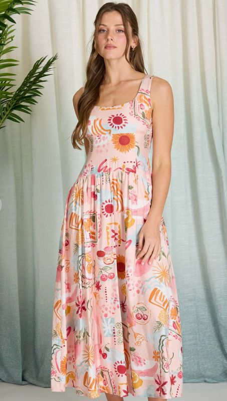 SUMMER PRINT MIDI DRESS