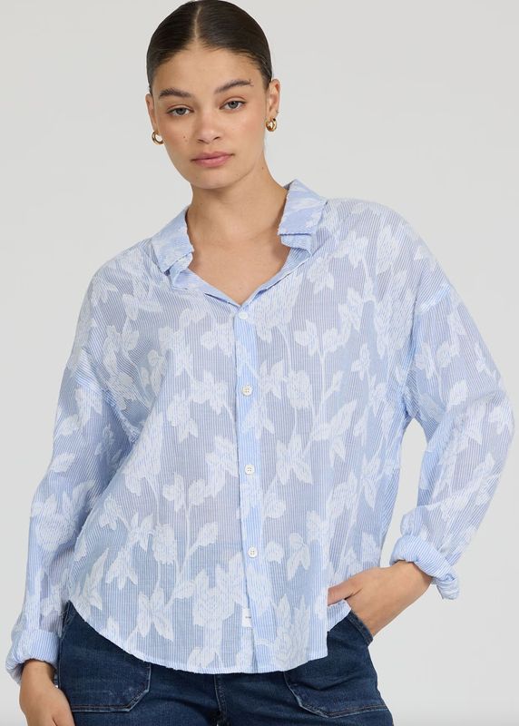 ADRIANNA BURNOUT BUTTON DOWN