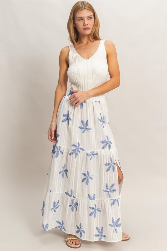 TIERED SKIRT SIDE SLIT