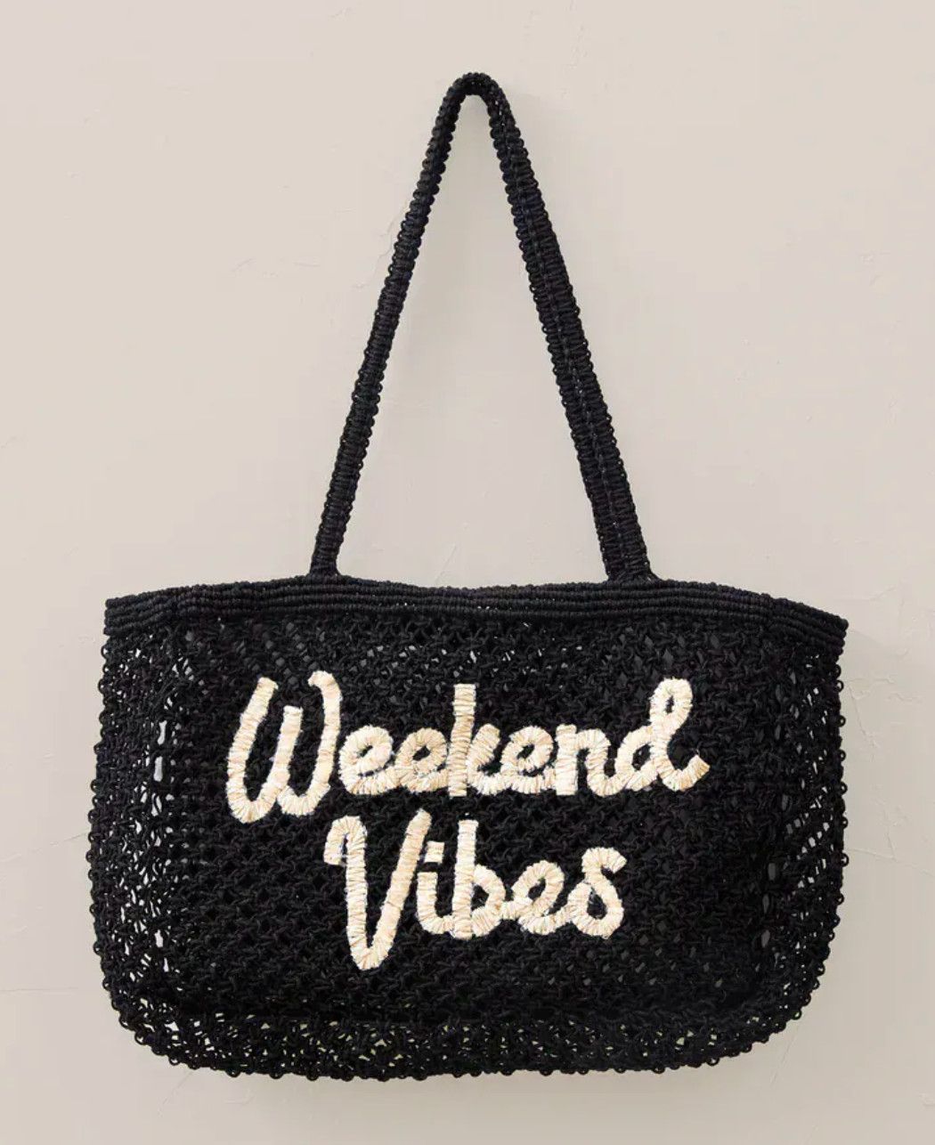 SPRING TOTE - BLACK, Color: BLACK, Size: WKENDVIBES