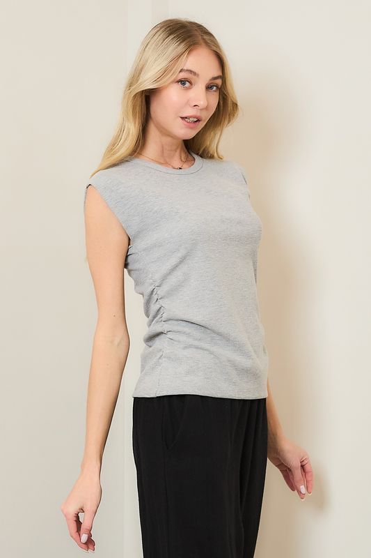 SIDE RUCHED MUSCLE TOP