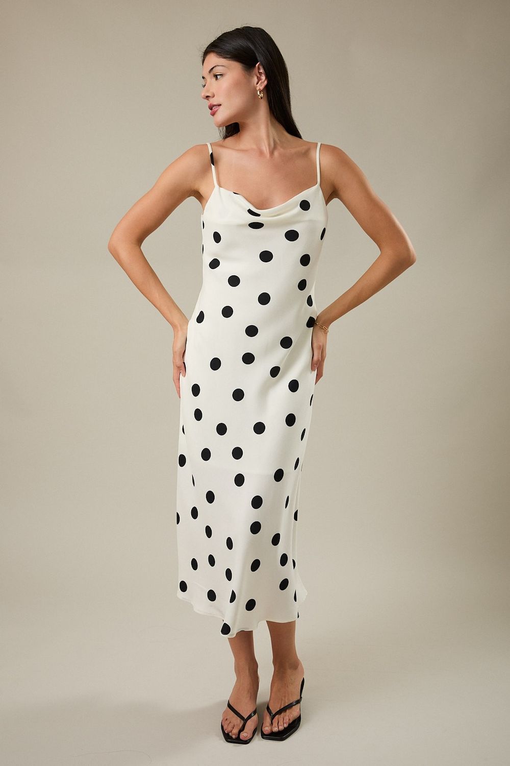 COWL NECK SLEEVELESS BIAS SLIP