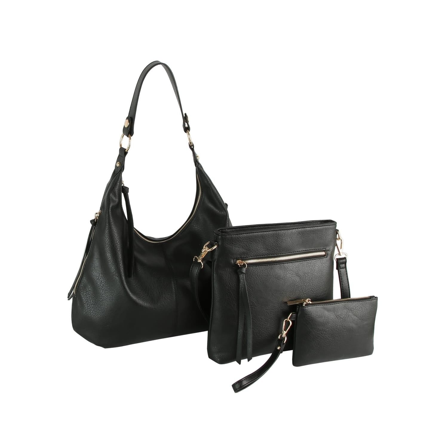 3 IN 1 HOBO CROSSBODY WRISTLET SET
