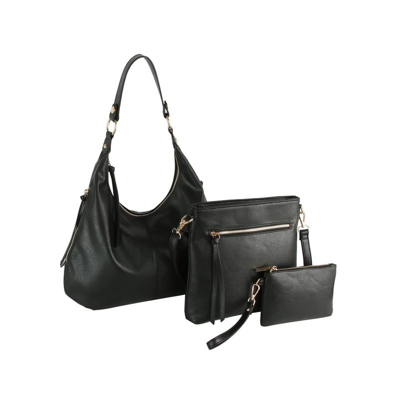 3 IN 1 HOBO CROSSBODY WRISTLET SET