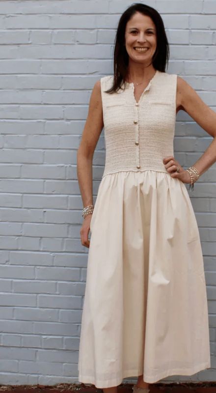 SLEEVELESS KNIT TWOFER DRESS