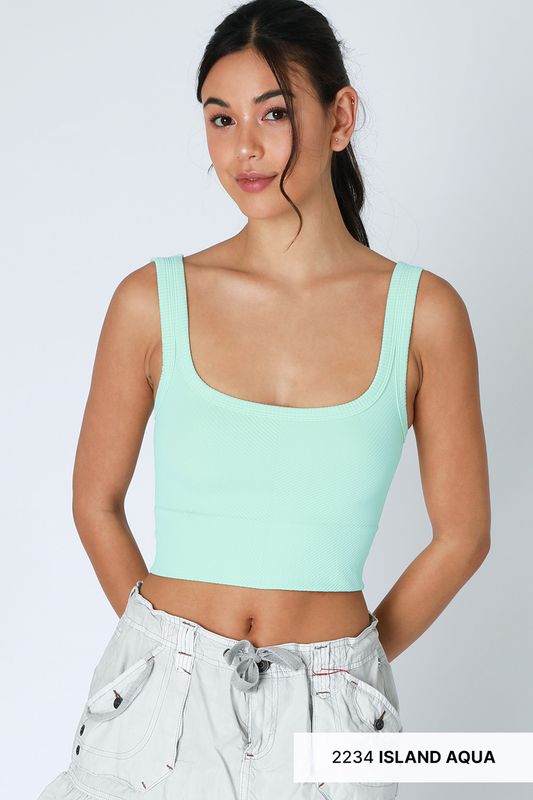 CHEVRON RIBBED CROP TOP ONE SIZE