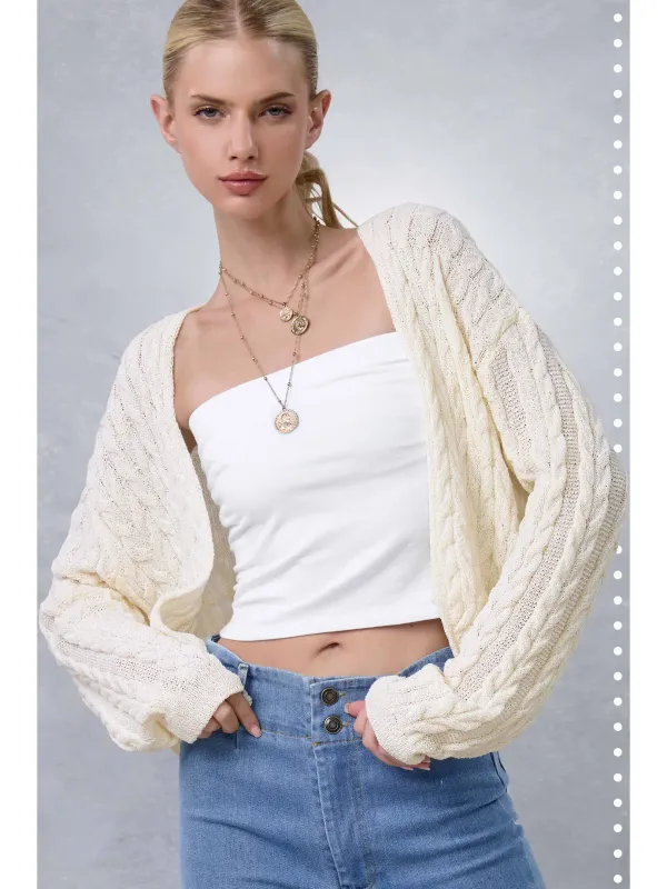 DOLMAN BOHO CABLE KNIT COCOON