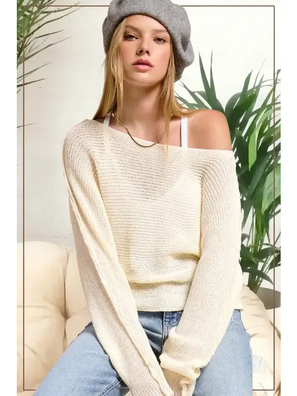 BOAT NECK OFF SHOULDER COZY DOLMAN