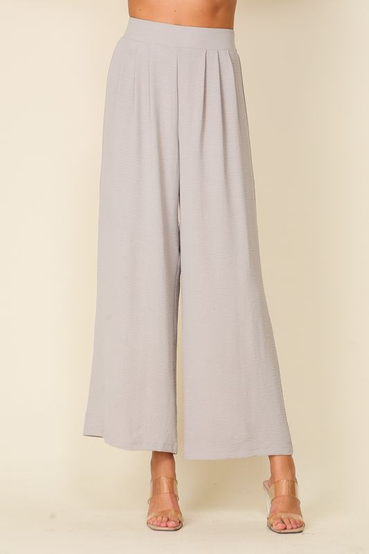 WIDE LEG PLEATED PANTS