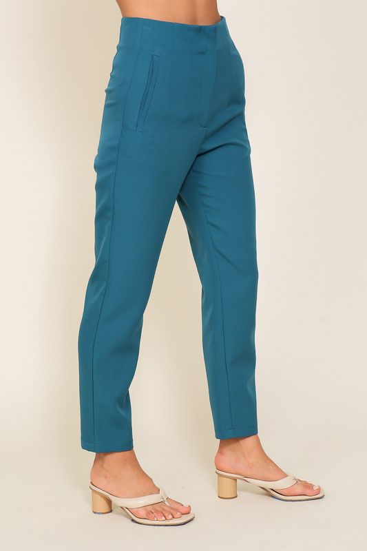 PLEATED ZIPPER &amp; HOOK PANTS