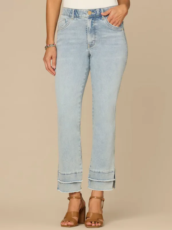 KICK FLARE W/ DOUBLE LAYER FRAY HEM