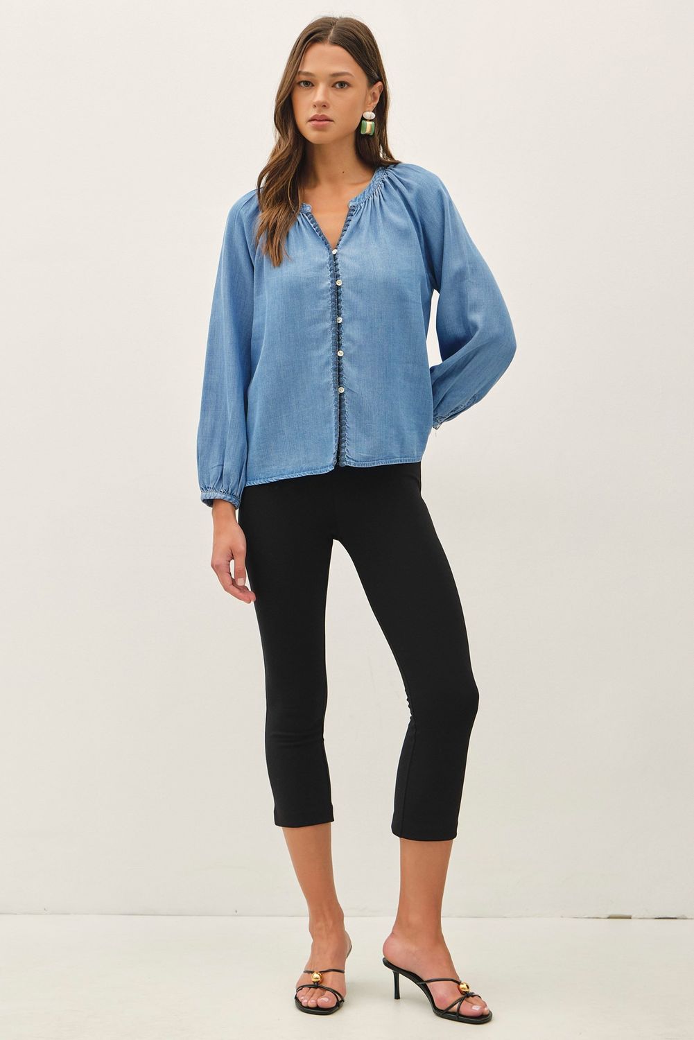 WHIPSTITCH DETAIL TENCEL TOP