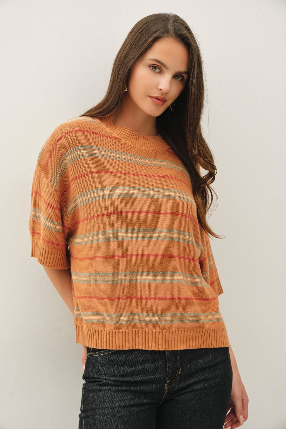 OVERSIZED HALF SLEEVE SWEATER TOP