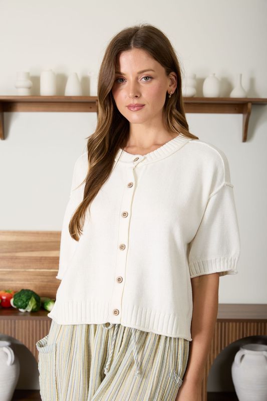 RAW EDGE KNIT CARDIGAN