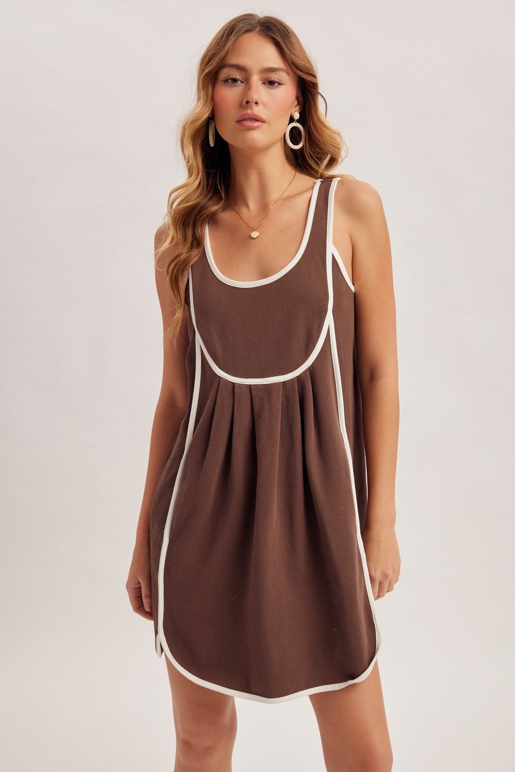 COTTON TERRY MINI DRESS