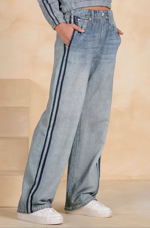 JOJO DENIM TRACK SWEATPANTS