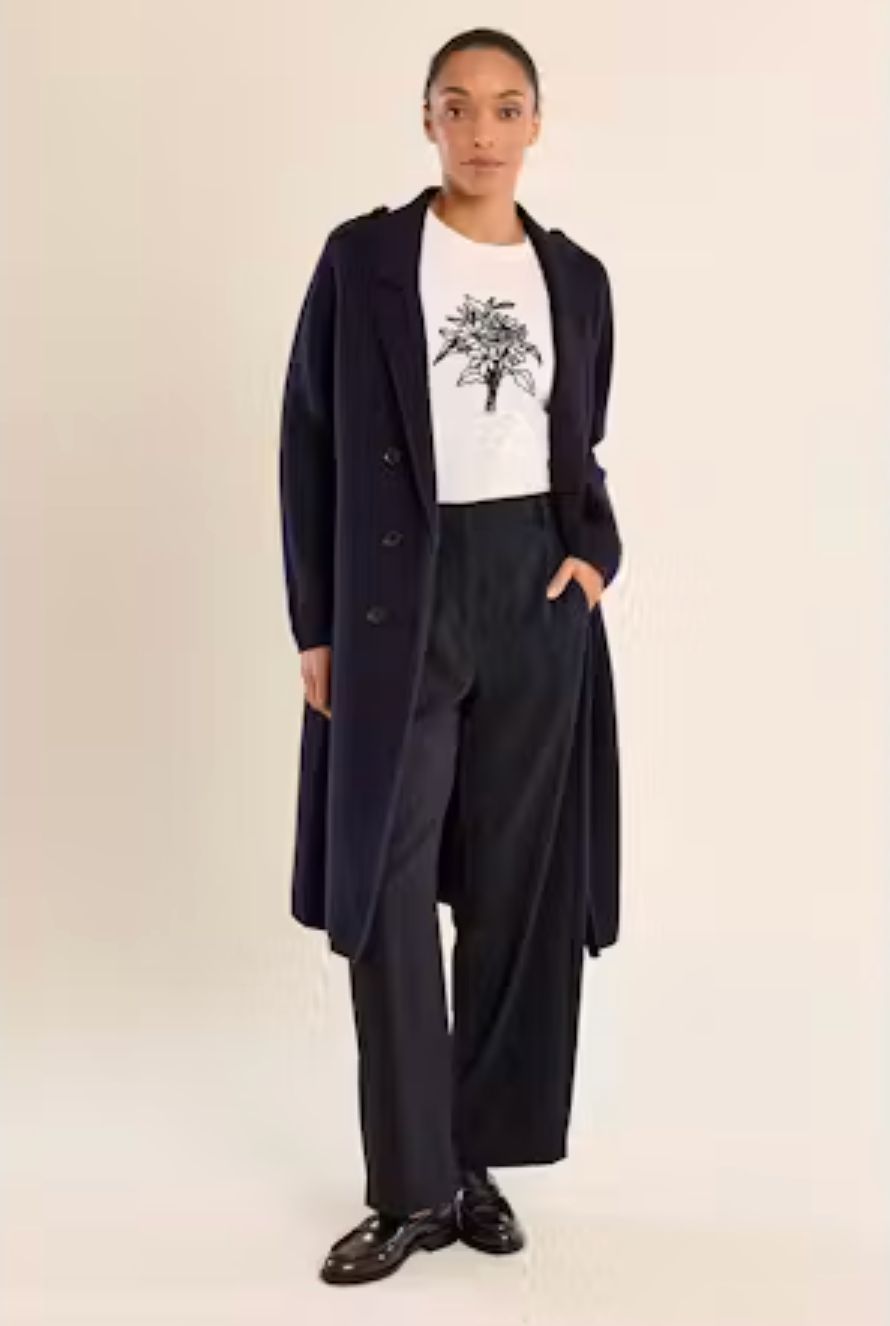DOUBLE-BREASTED KNITTED COAT