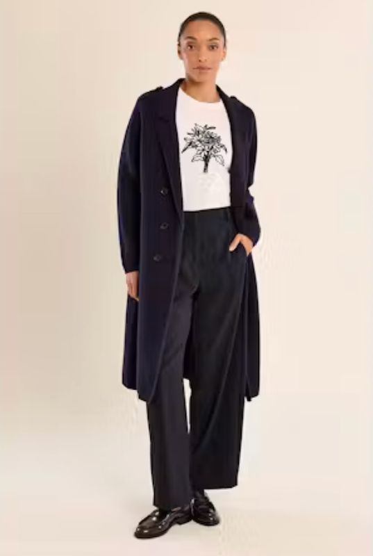 DOUBLE-BREASTED KNITTED COAT