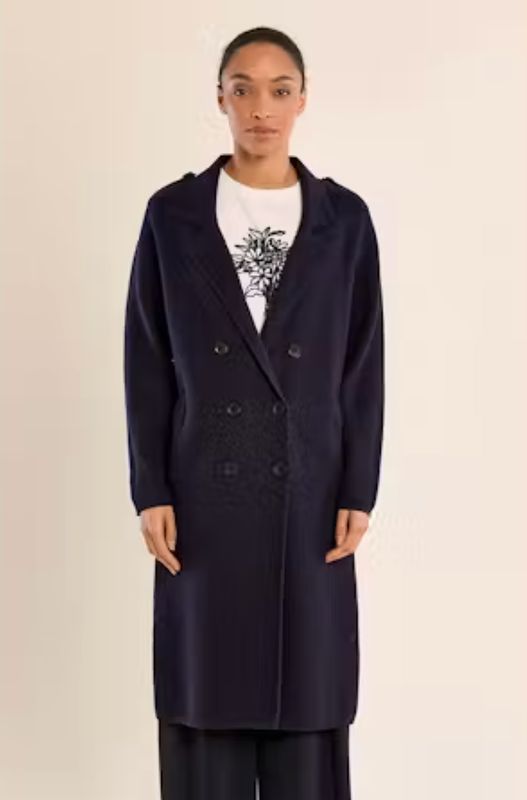 DOUBLE-BREASTED KNITTED COAT