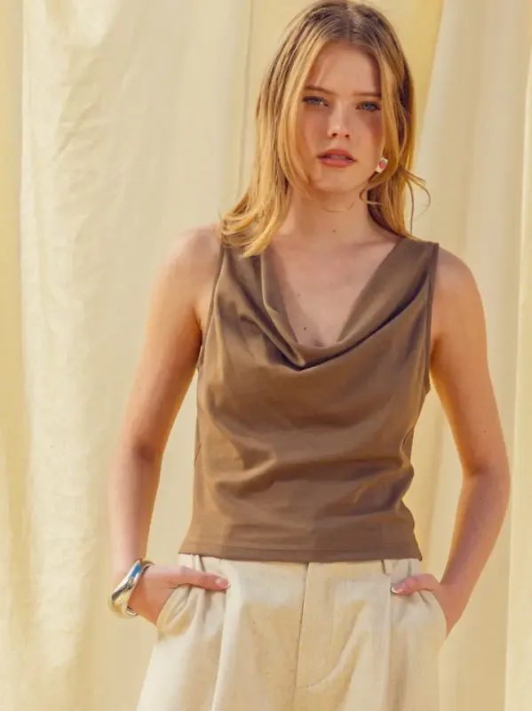 COWL BACK DETAIL TOP