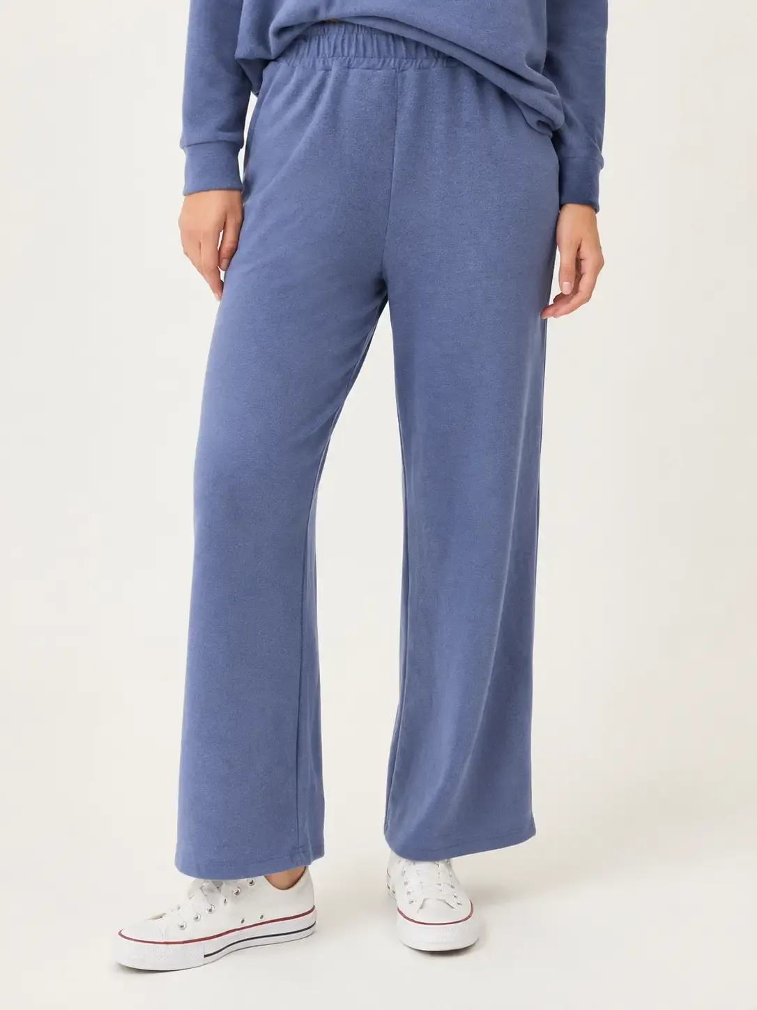 BRUSHED CASHMERE WIDE LEG PANTS