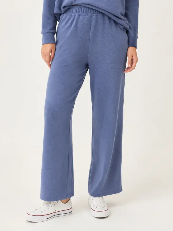 BRUSHED CASHMERE WIDE LEG PANTS