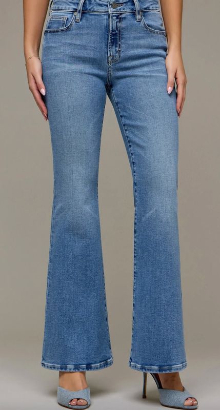 CLEAN STRETCH MID RISE FLARE