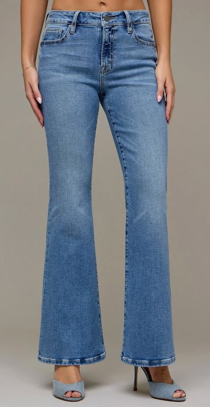 CLEAN STRETCH MID RISE FLARE