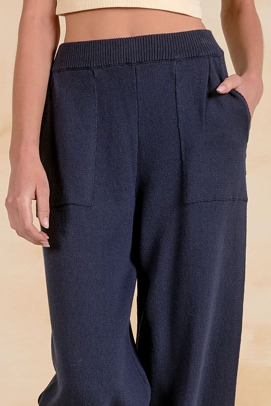 NAVY SWEATER JOGGER PANTS