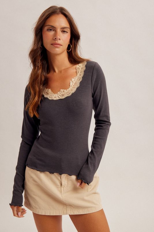 LACE NECKLINE INNER TOP