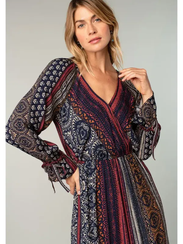 BOHO BORDER PRINT MAXI DRESS