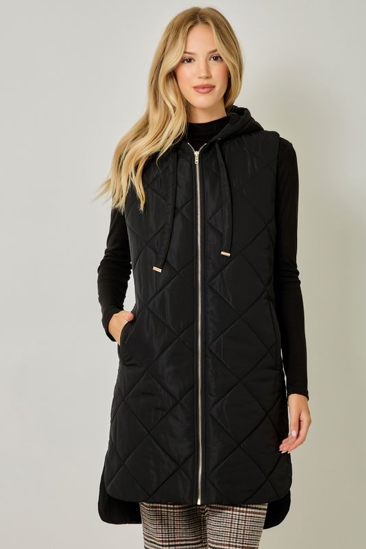 QUILTED PUFFER LONG HOODED