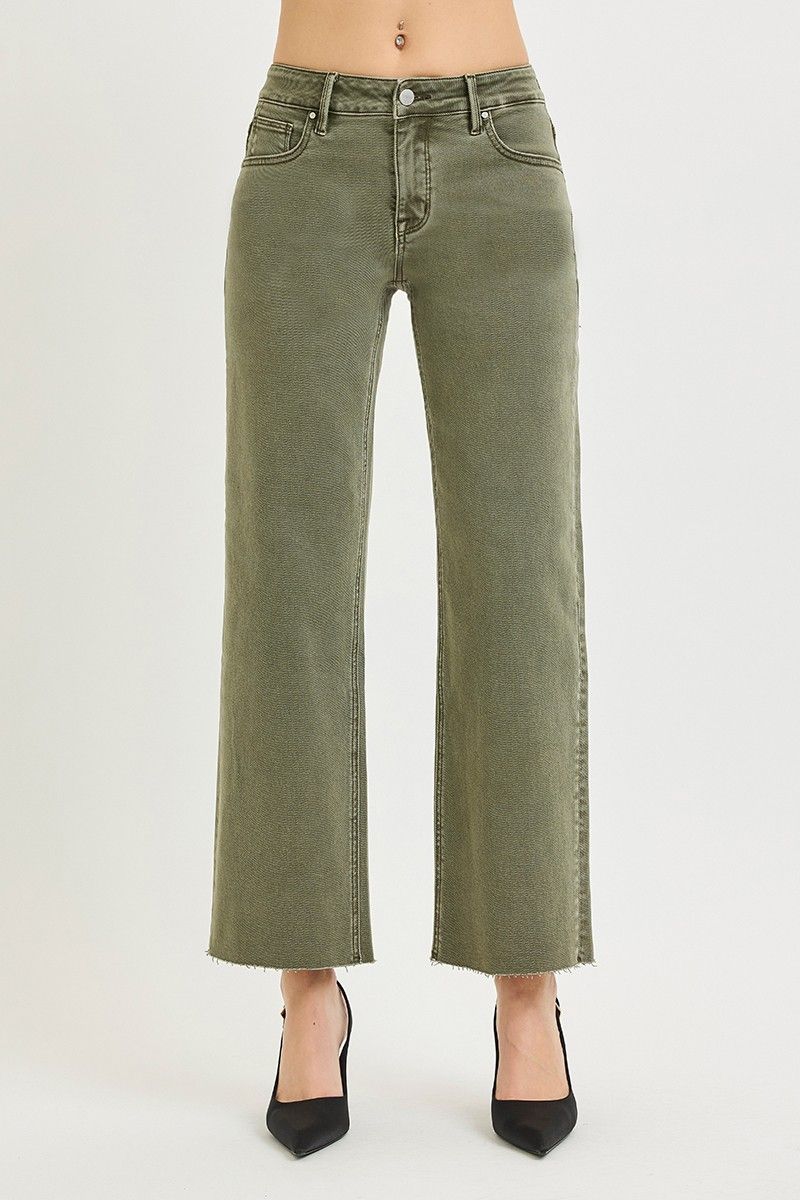 MID RISE ANKLE STRAIGHT RAW HEM