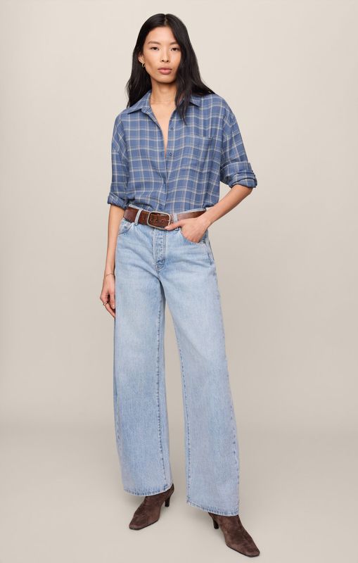 RIVER PLAID BUTTON UP