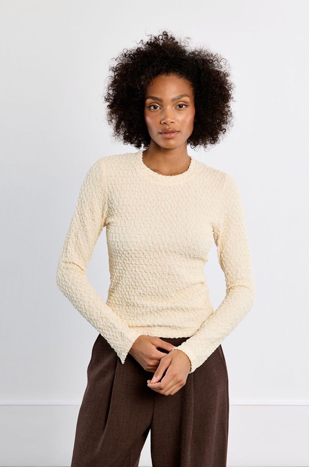 CRINKLE LADIES KNITTED TOP