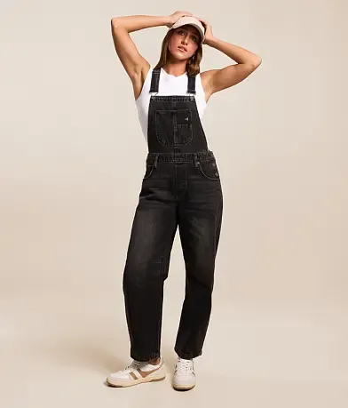 DYLAN BARREL OVERALLS - BLK WASH