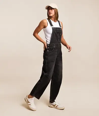 DYLAN BARREL OVERALLS - BLK WASH