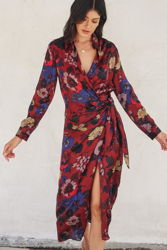 FIREPLACE SHIRT WRAP DRESS
