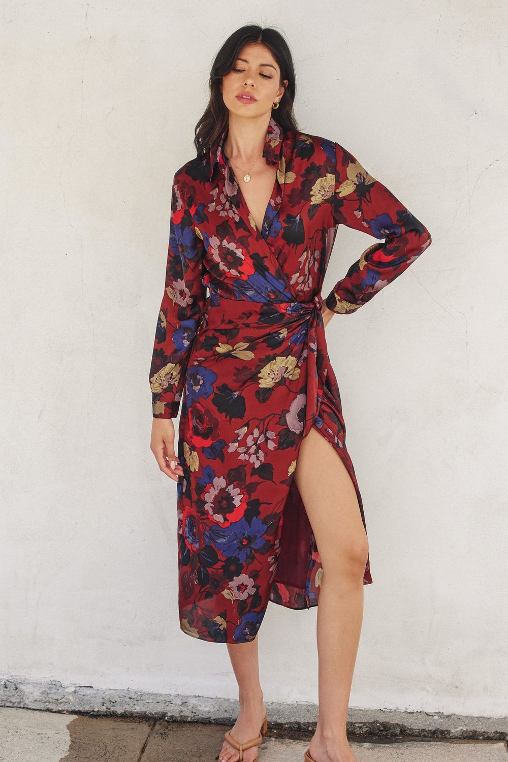 FIREPLACE SHIRT WRAP DRESS
