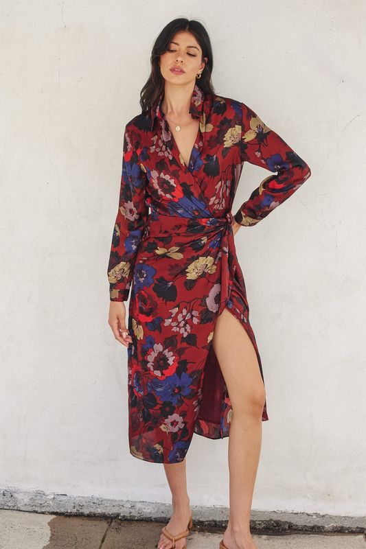FIREPLACE SHIRT WRAP DRESS