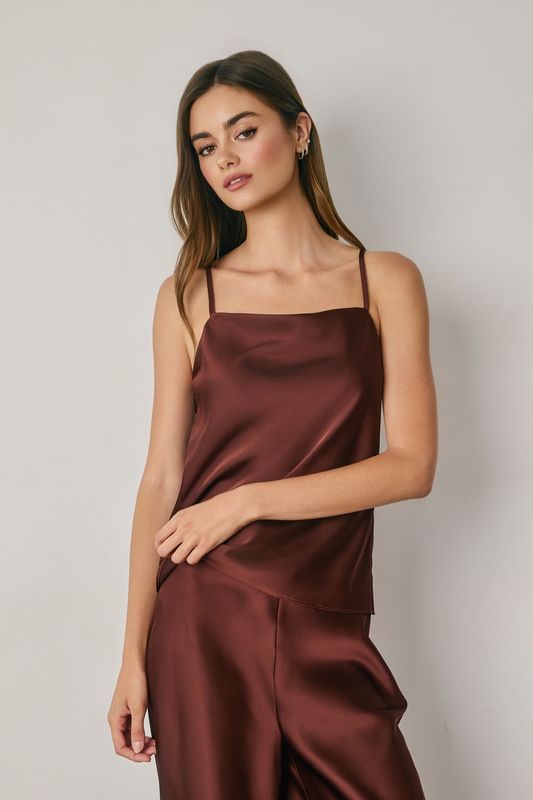 SATIN SQUARE NECK CAMI TOP